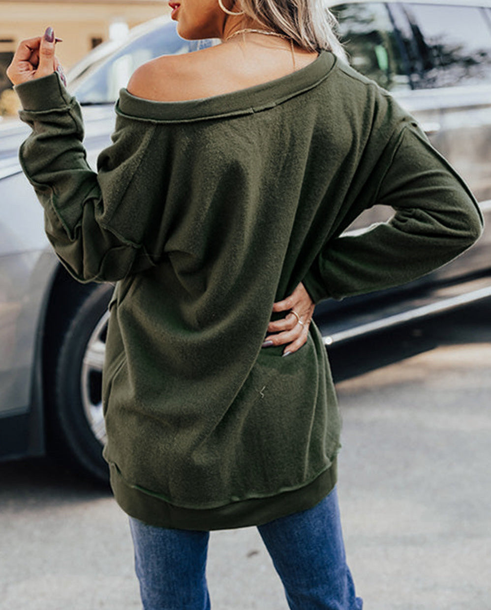 Exposed Seam Long Sleeve Top