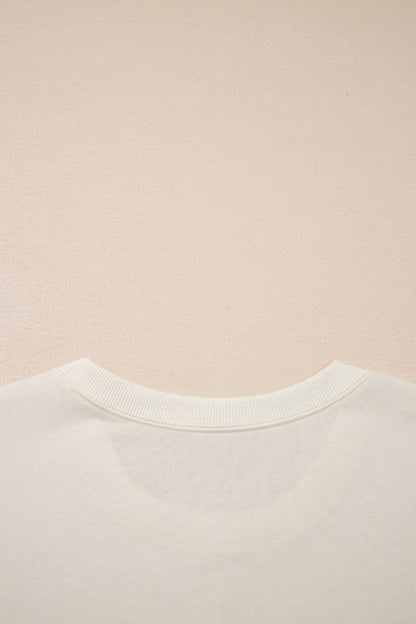 Solid Textured Raw Edge Top and Short Set