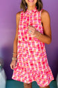 Abstract Sleeveless Mini Dress