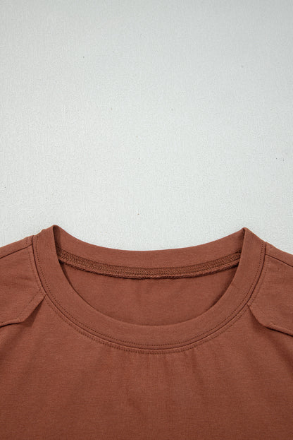 Solid Raw Seam Long Sleeve Top