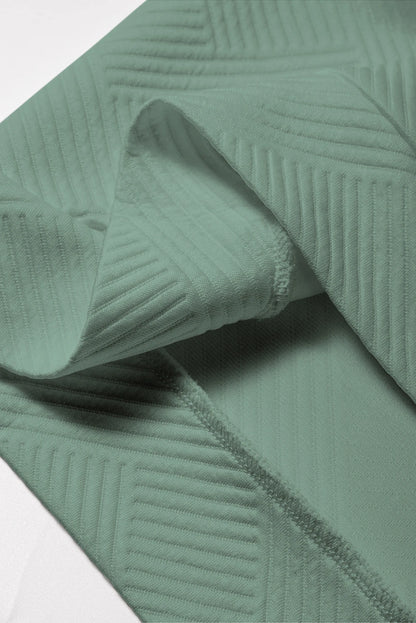 Textured Short Sleeve Top & Drawstring Shorts Set