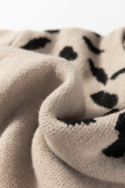 Leopard Stripe Drop Shoulder Sweater