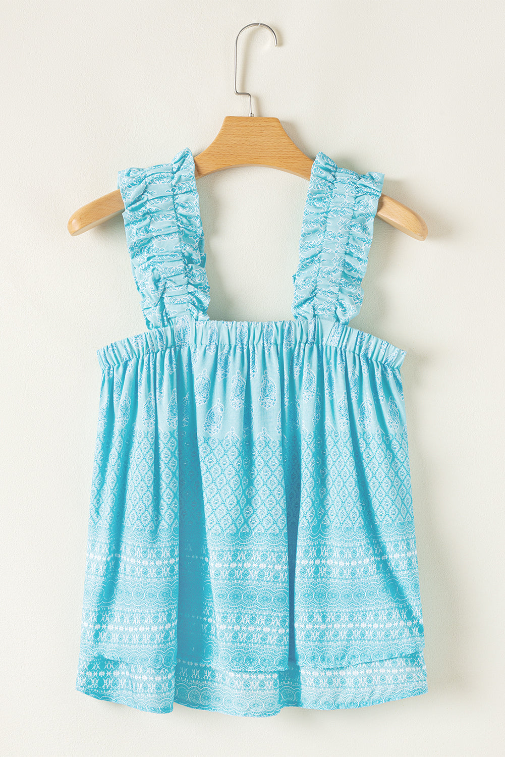 Boho Ruffle Wide Strap Loose Tank Top