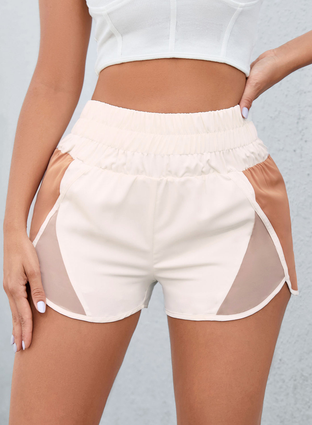 Colorblock High Waist Athletic Shorts