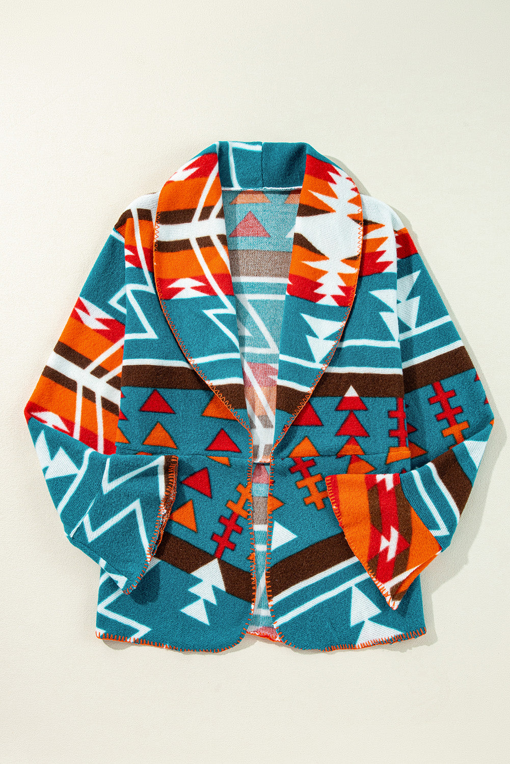 Aztec Lapel Bell Sleeve Jacket