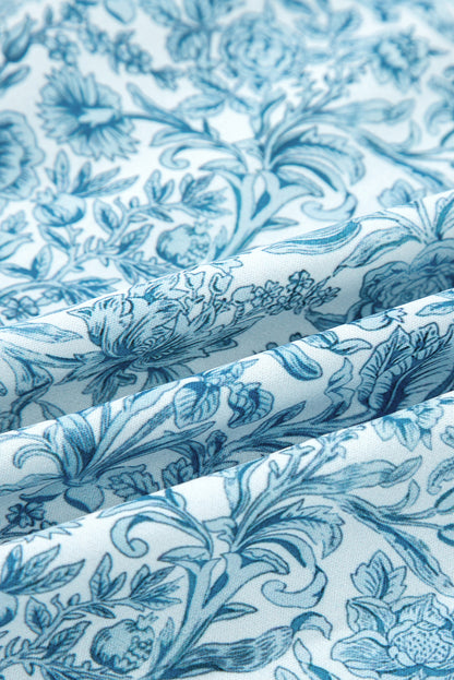 Floral Puff Sleeve Button-Up Shirt