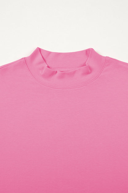 Oversized Solid Color High Neck Tee