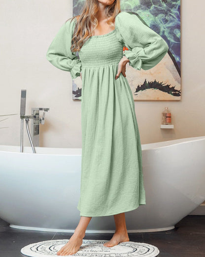 Gauze Smocked Waist Maxi Dress