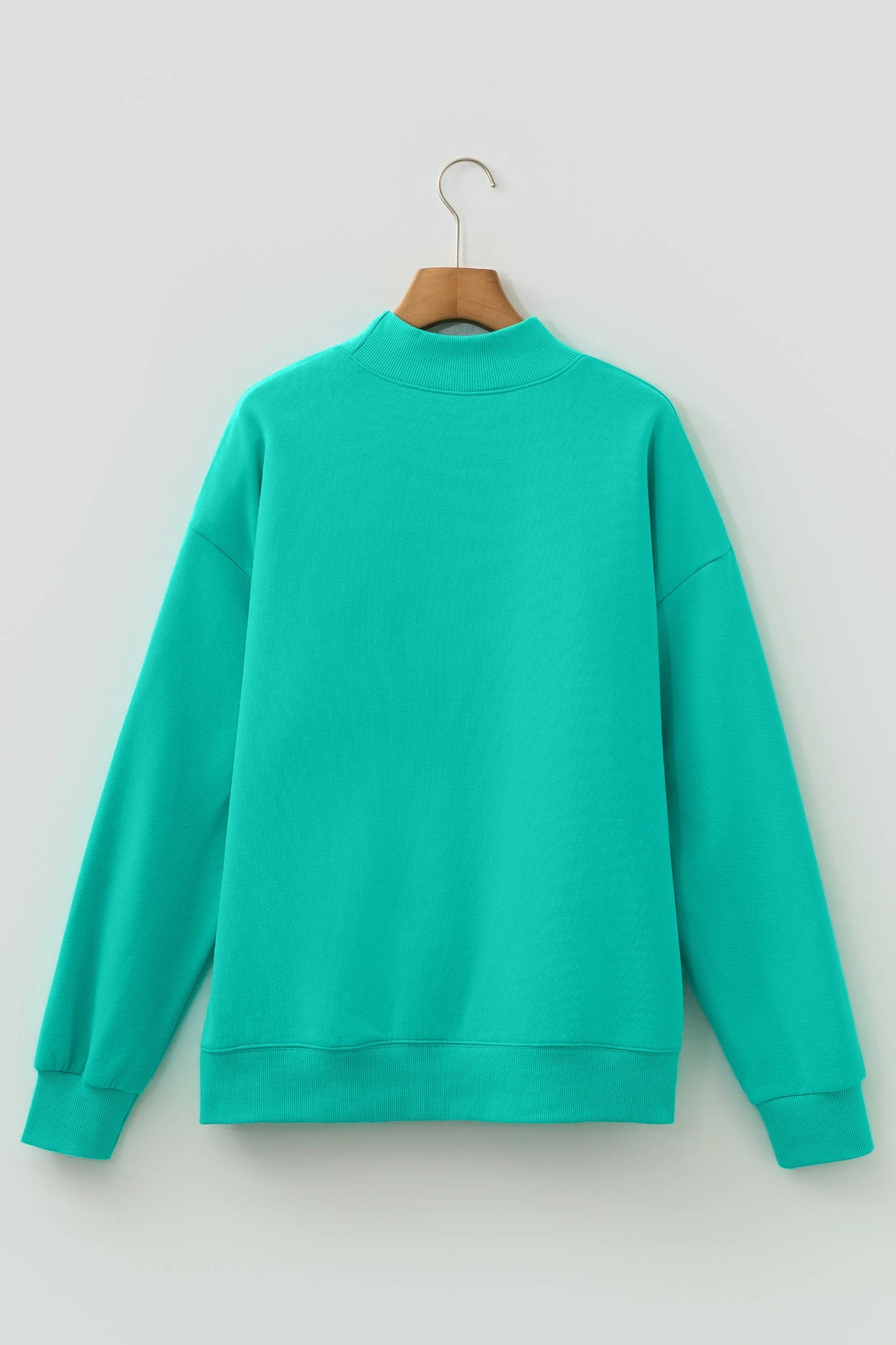 Solid Oversize Mock Neck Sweatshirt