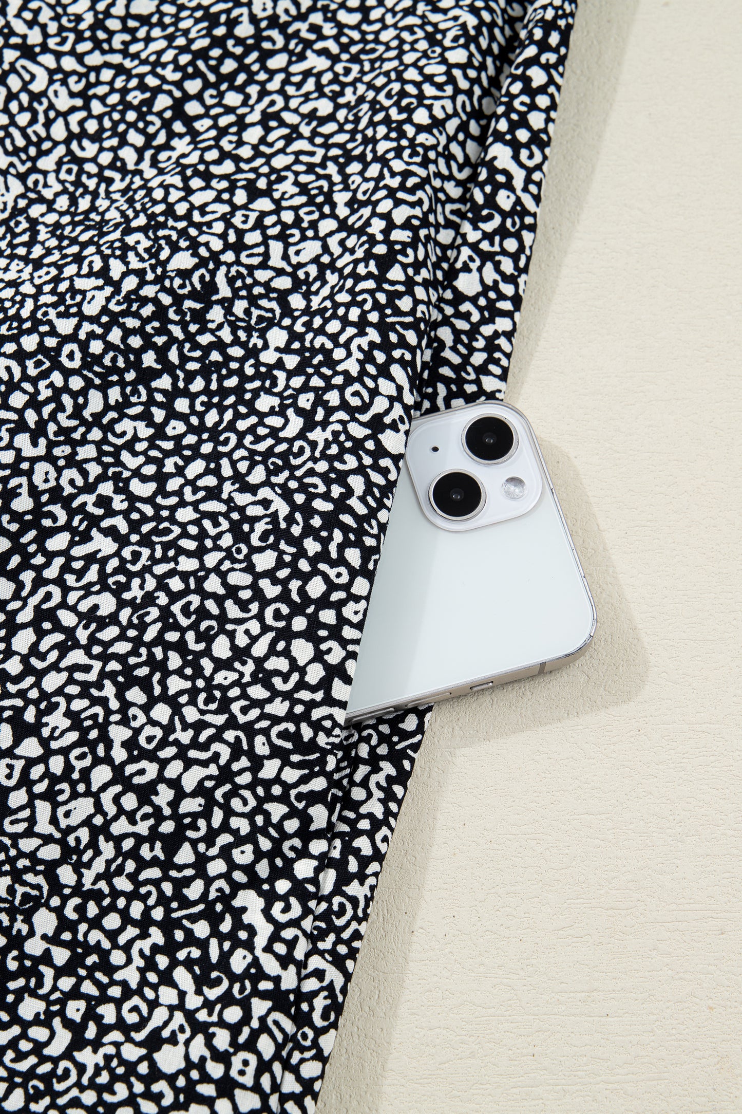 Leopard Contrast Stripe Polo Collar Dress