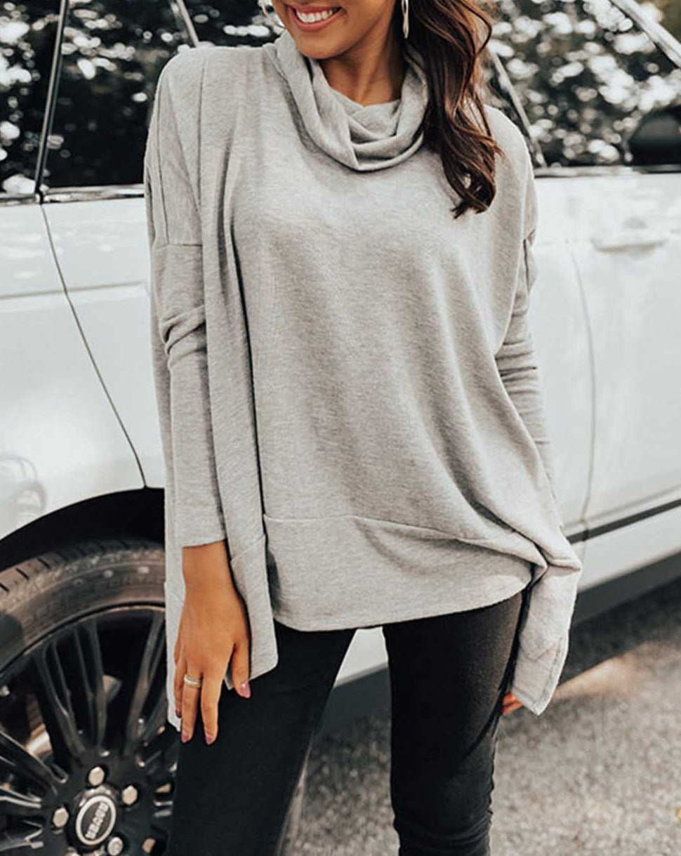 Cowl Neck Shift Tunic Top