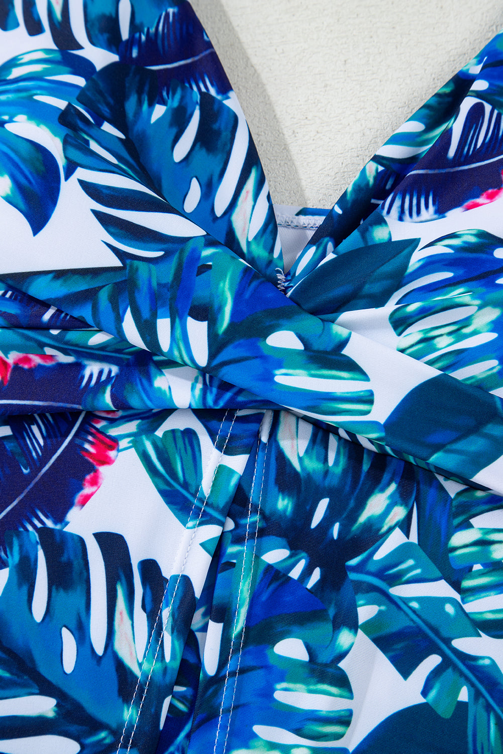 Floral Padded V-Neck Tankini Top