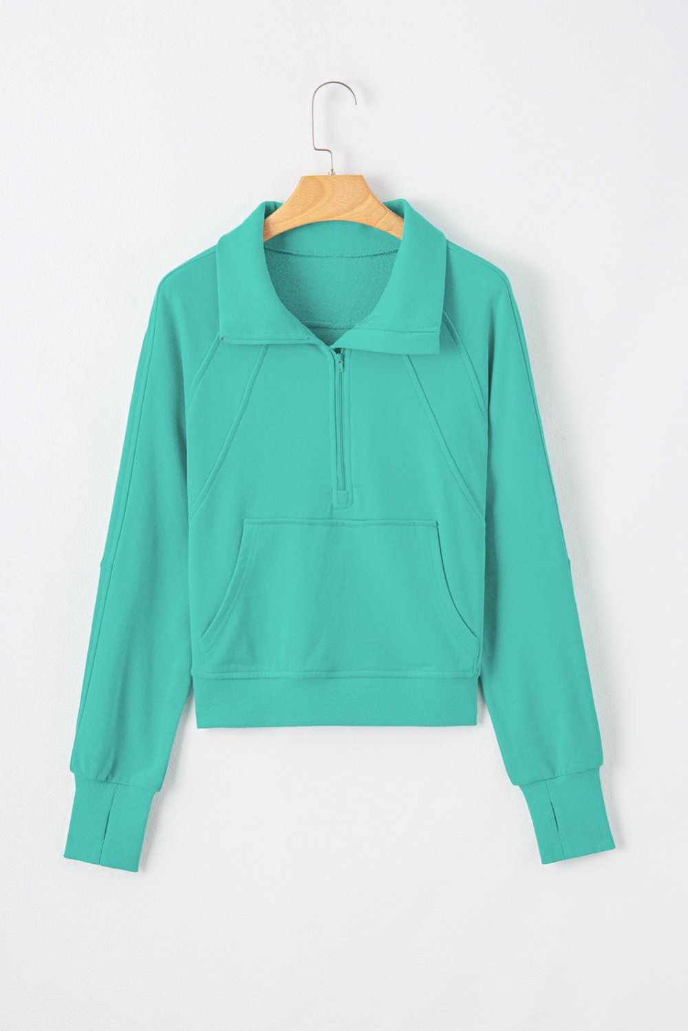 Quarter Zip Kangaroo Pocket Sweatshirt