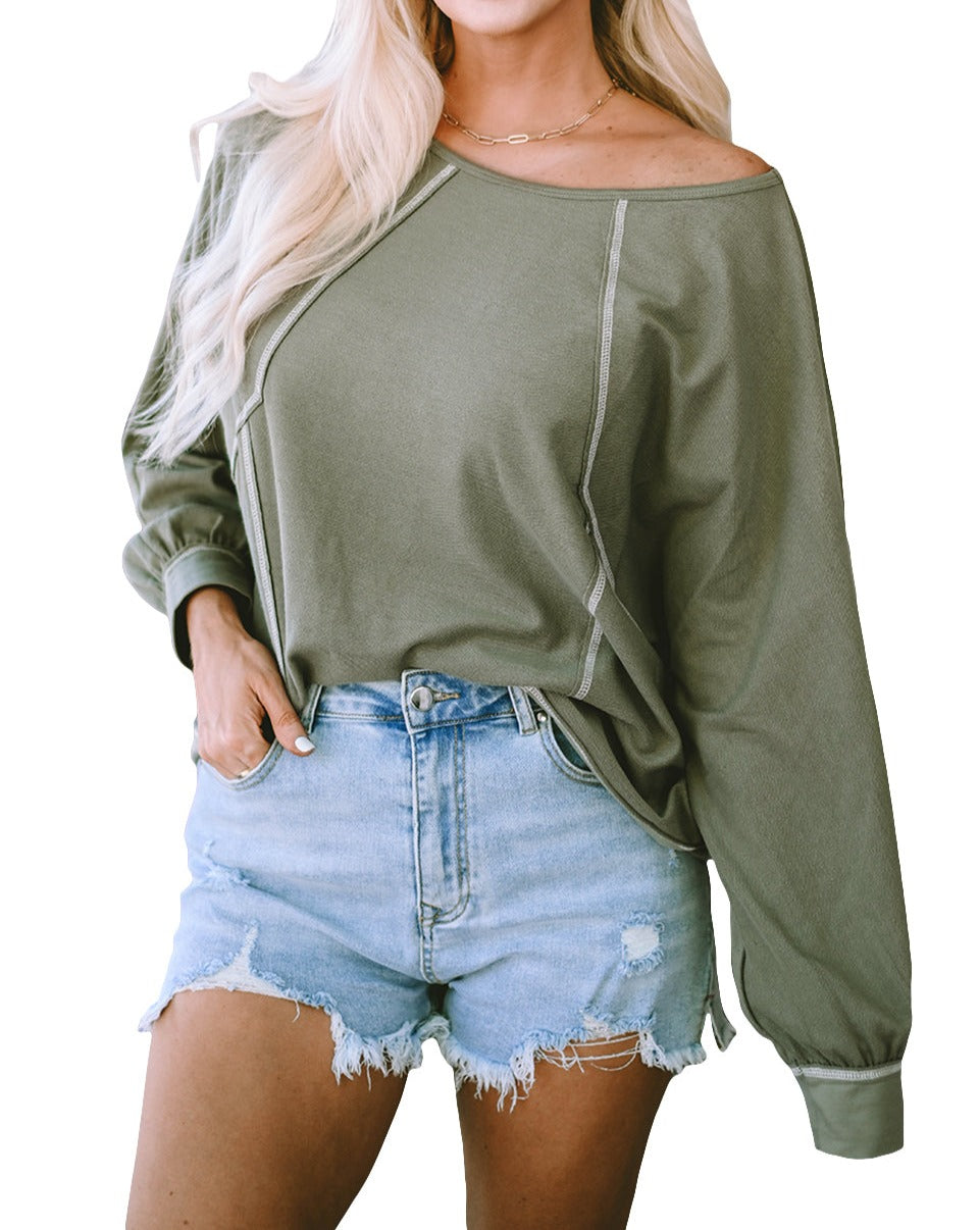 Reverse Seam Dolman Sleeve Top