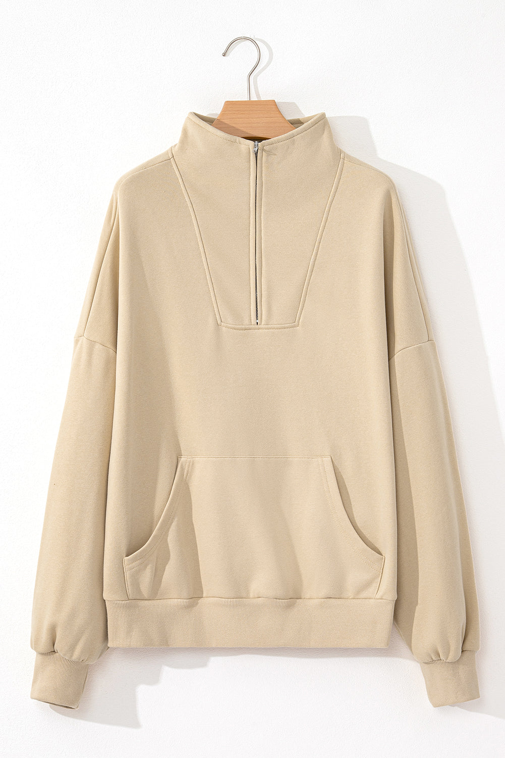 Zip-Up Kangaroo Pocket Sweatshirt