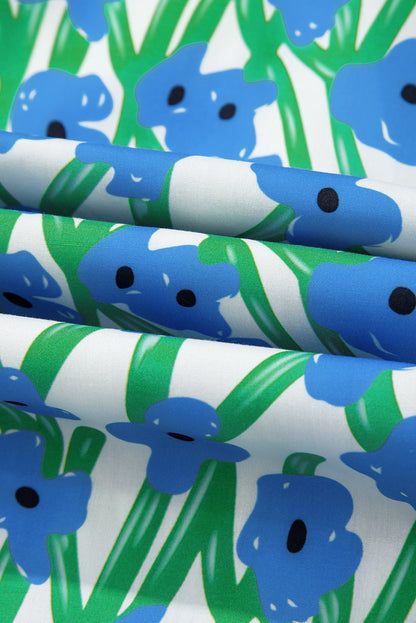 Floral Square Neck Ruffle Strap Maxi Dress