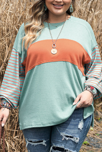 Stripe Colorblock Long Sleeve Tee