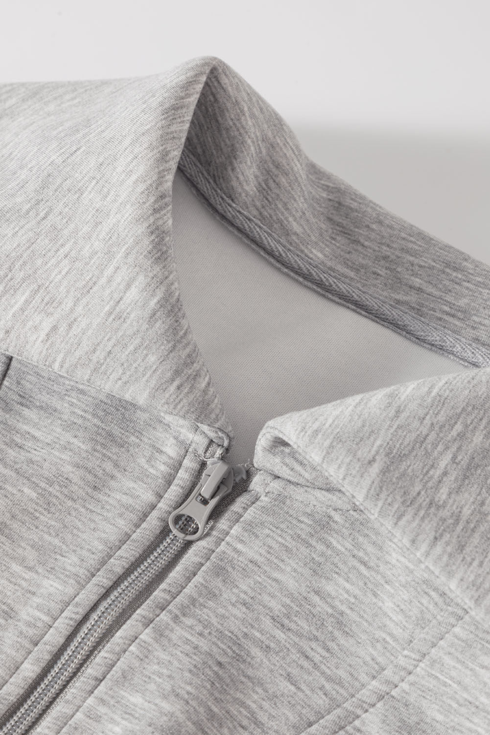 Solid Zip Up Sailor Collar Sweatshirt & Sweatpants Set