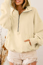 Drawstring Waist Zipped Hoodie w/Pocket