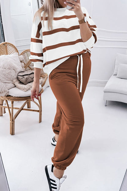 Stripe Pullover and Jogger Pants Set