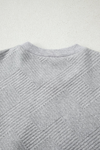 Textured Half-Zip Long Sleeve Sweatshirt