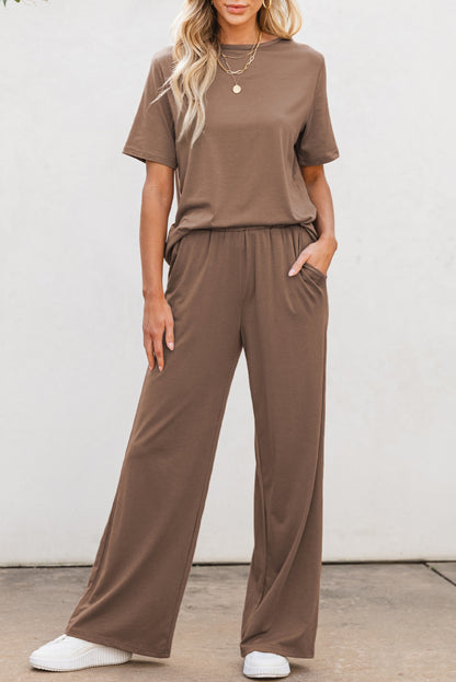 T-Shirt and Wide Leg Pants Set