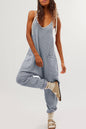 Waffle Sleeveless Pocketed Jumpsuit