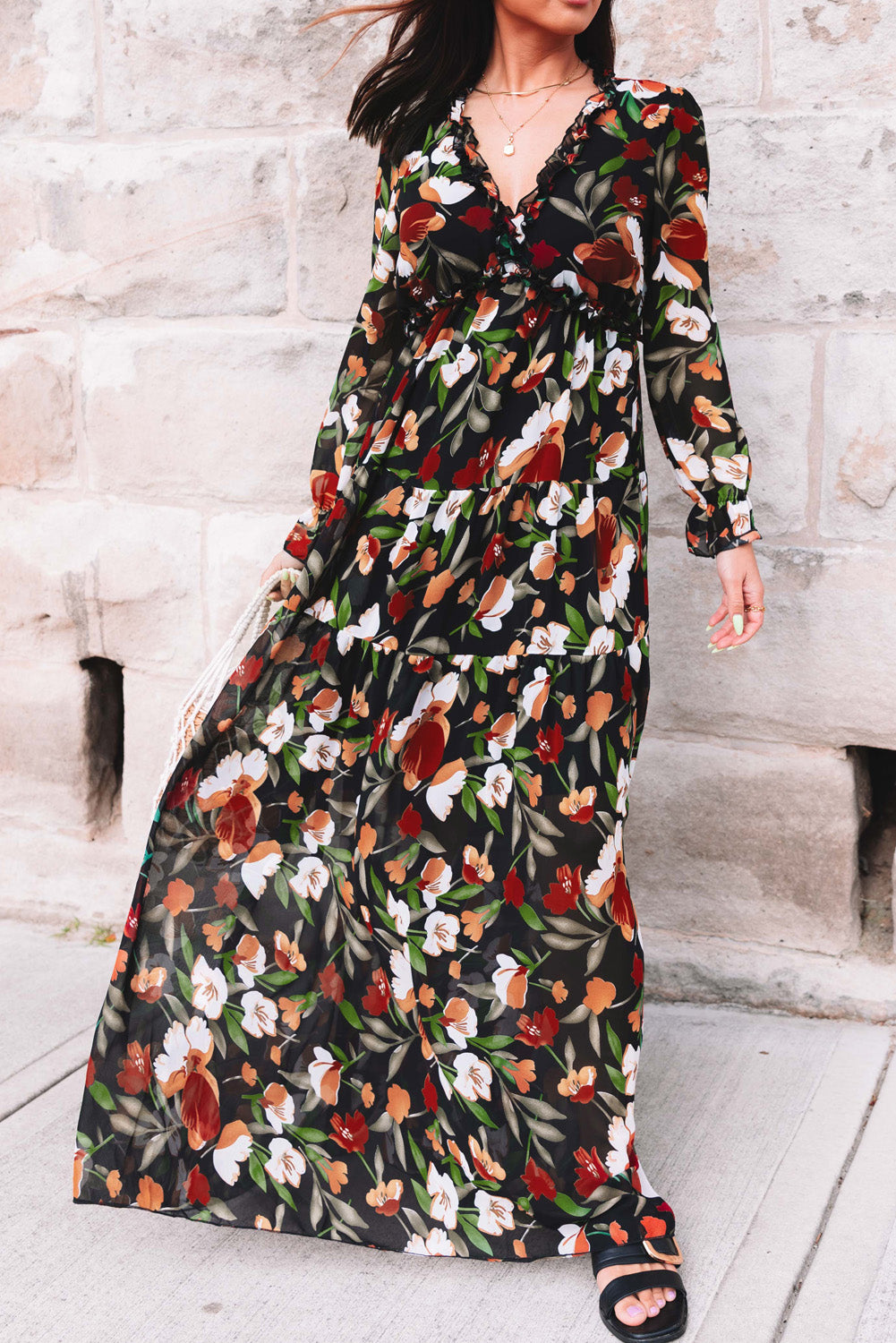 Floral Ruffle Tiered Maxi Dress