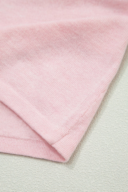 Lacy V-Neckline Short Sleeve Sweater