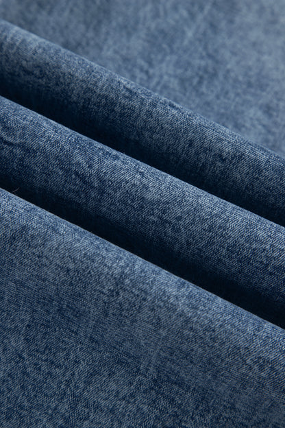 Denim Acid Wash Pockets Flare Jeans