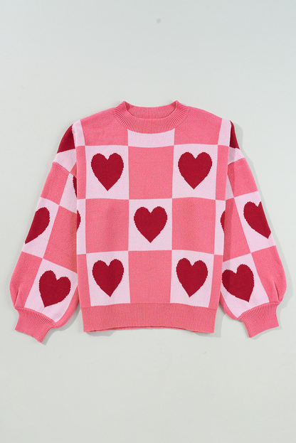 Plus Size Heart Drop Shoulder Sweater