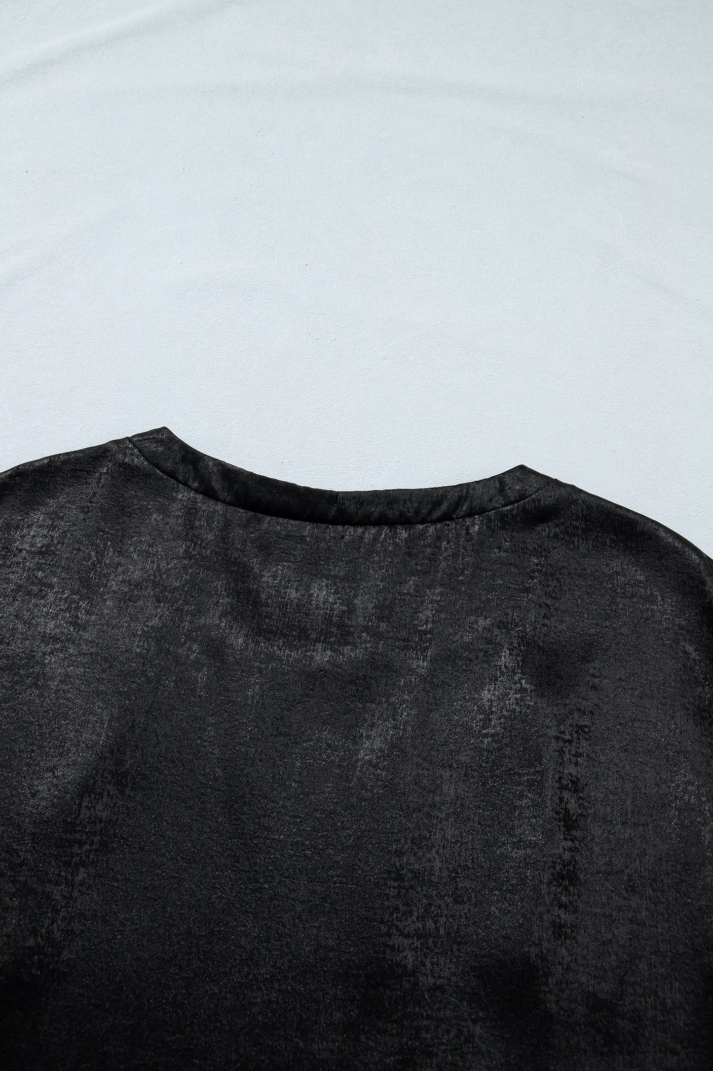 Metallic Round Neck Cap Sleeve Tee