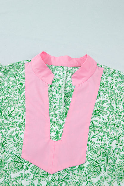 Plus Size Floral Flutter Sleeve Kaftan Maxi Dress
