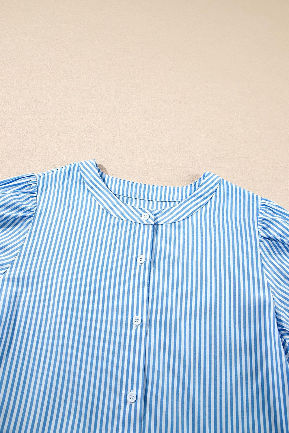 Stripe Bubble Short Sleeve Tiered Scallop Dress