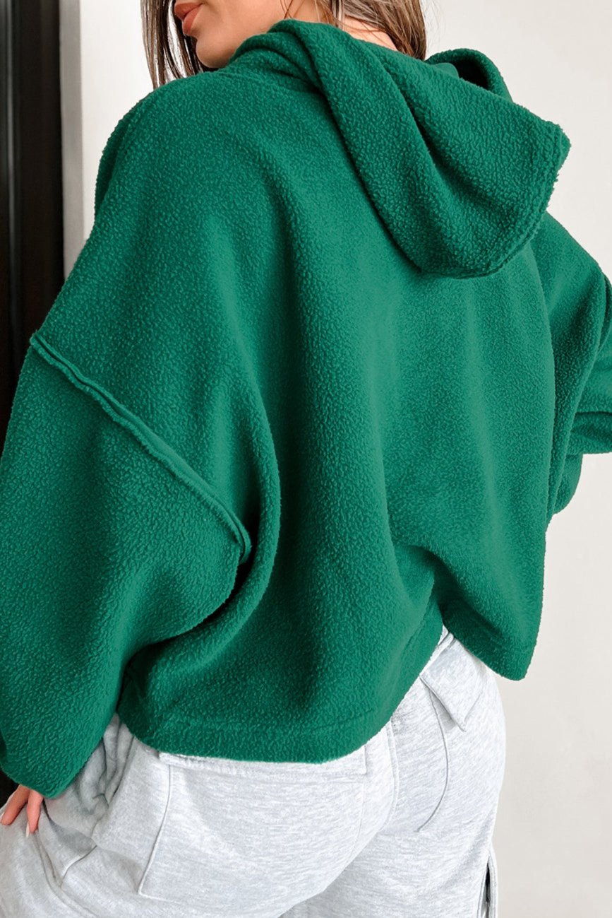 Sherpa Fleece Drop Shoulder Hoodie