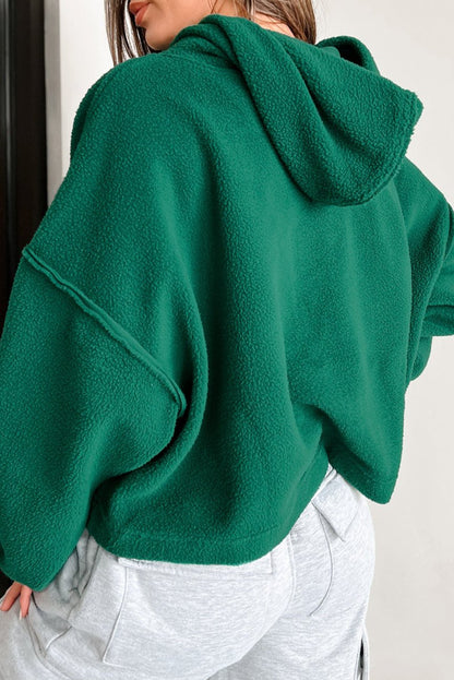 Sherpa Fleece Drop Shoulder Hoodie