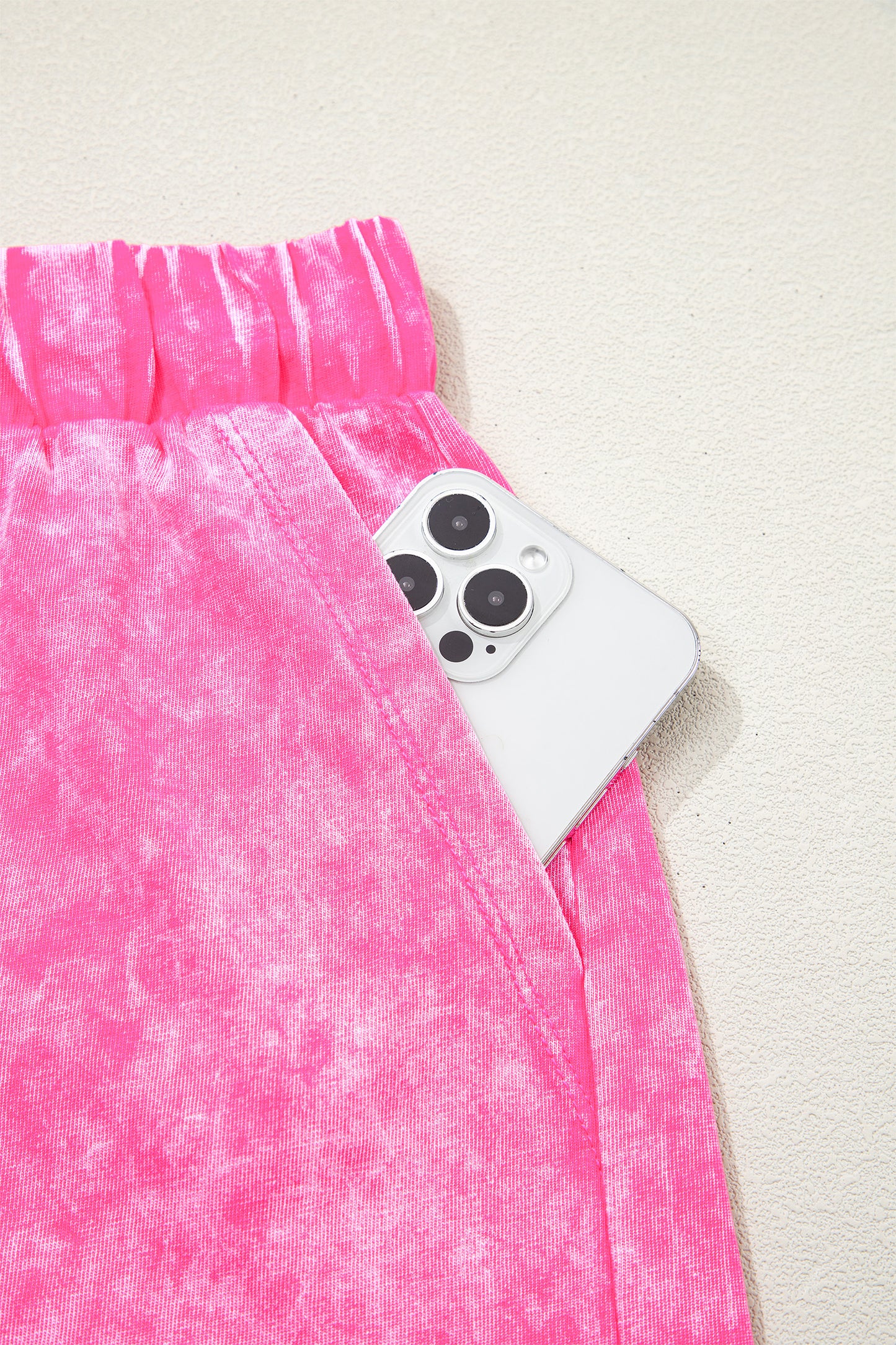 Mineral Wash Top & Drawstring Shorts Set