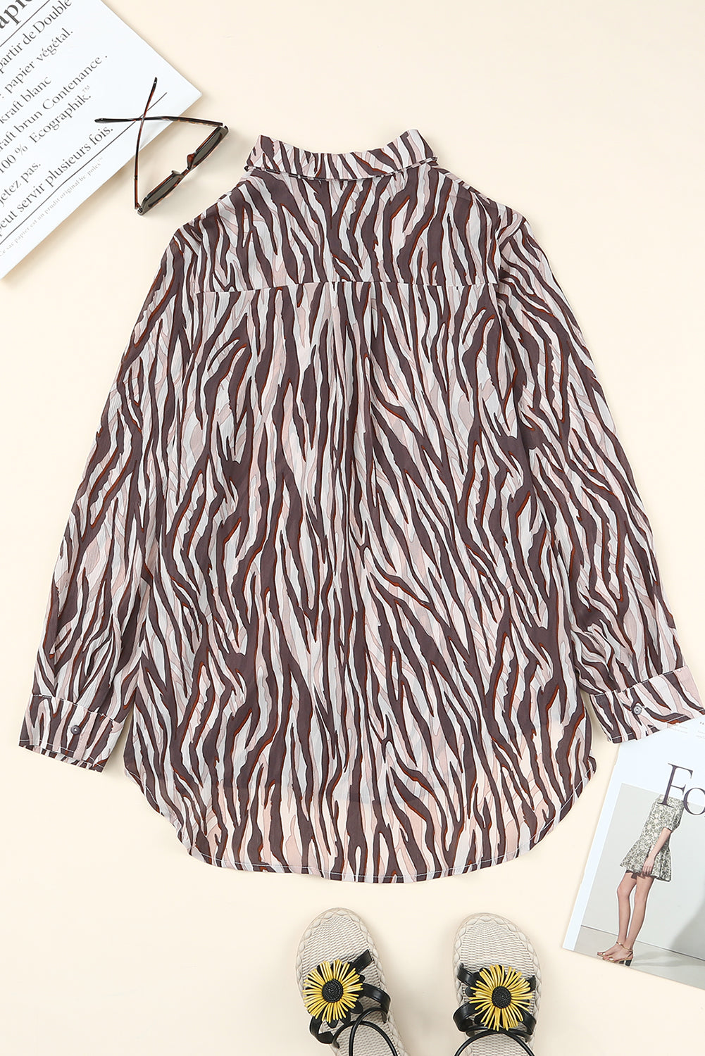 Tiger Stripe Button Front Shirt