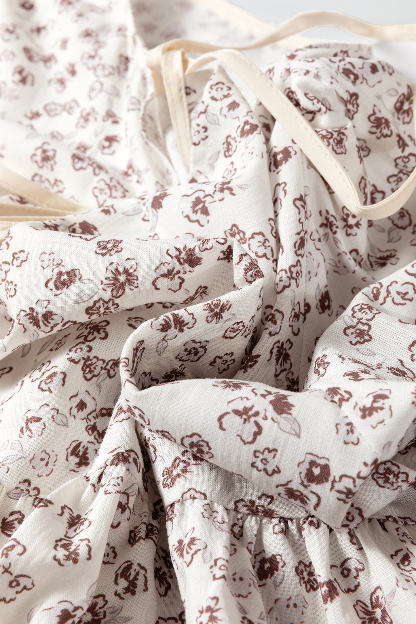 Floral Bow Tie Front Flounce Long Sleeve Blouse