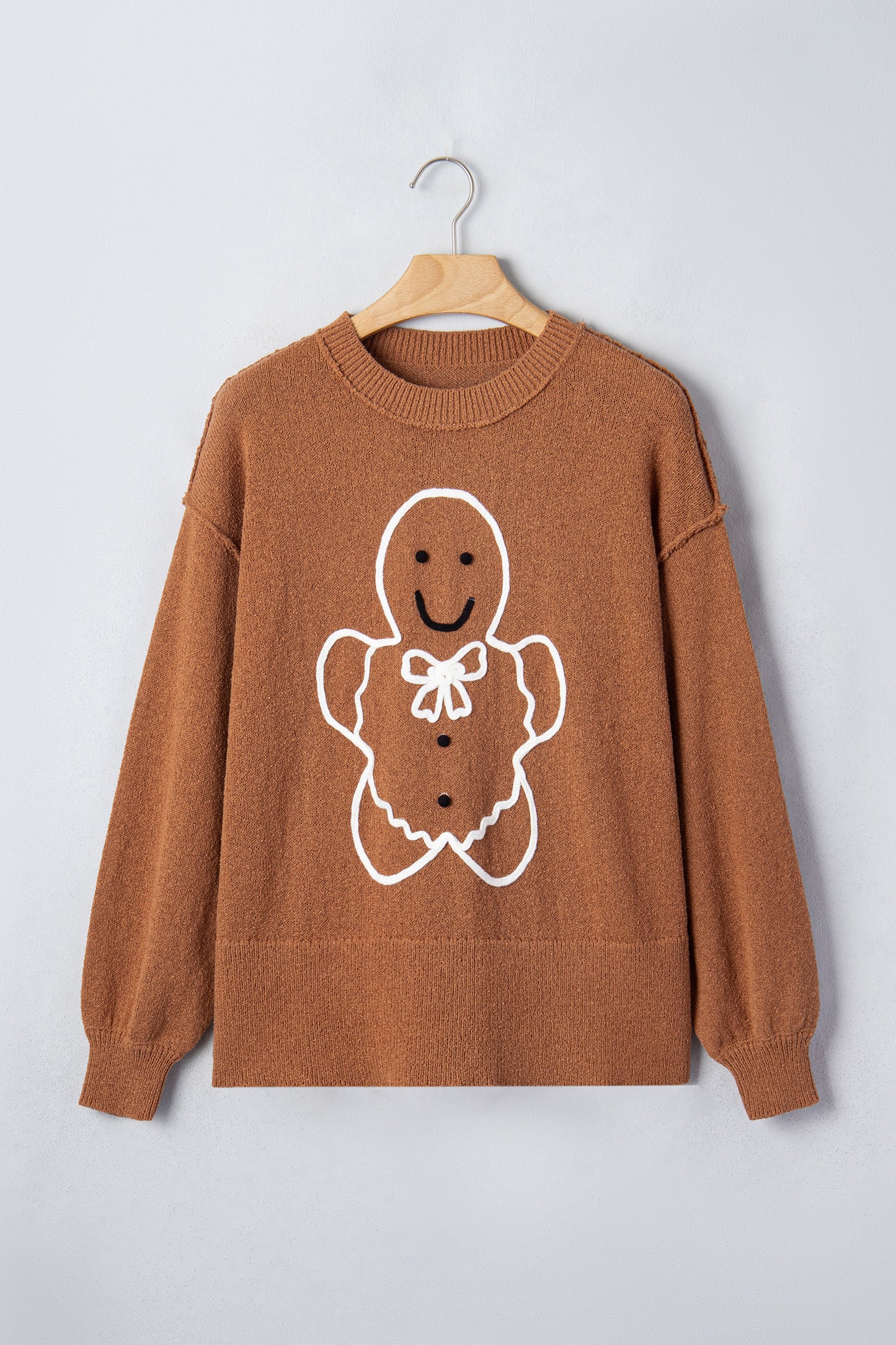 Gingerbread Drop Shoulder Oversized Christmas Sweater