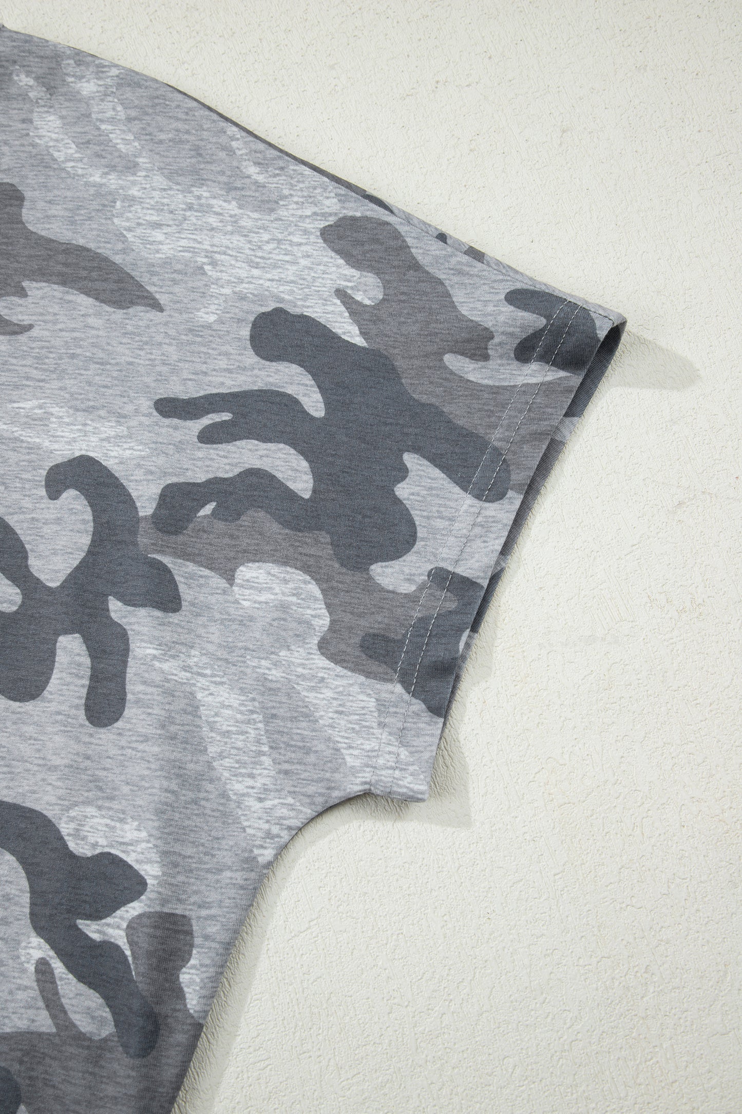 Camo Short Sleeve Round Neck T-Shirt