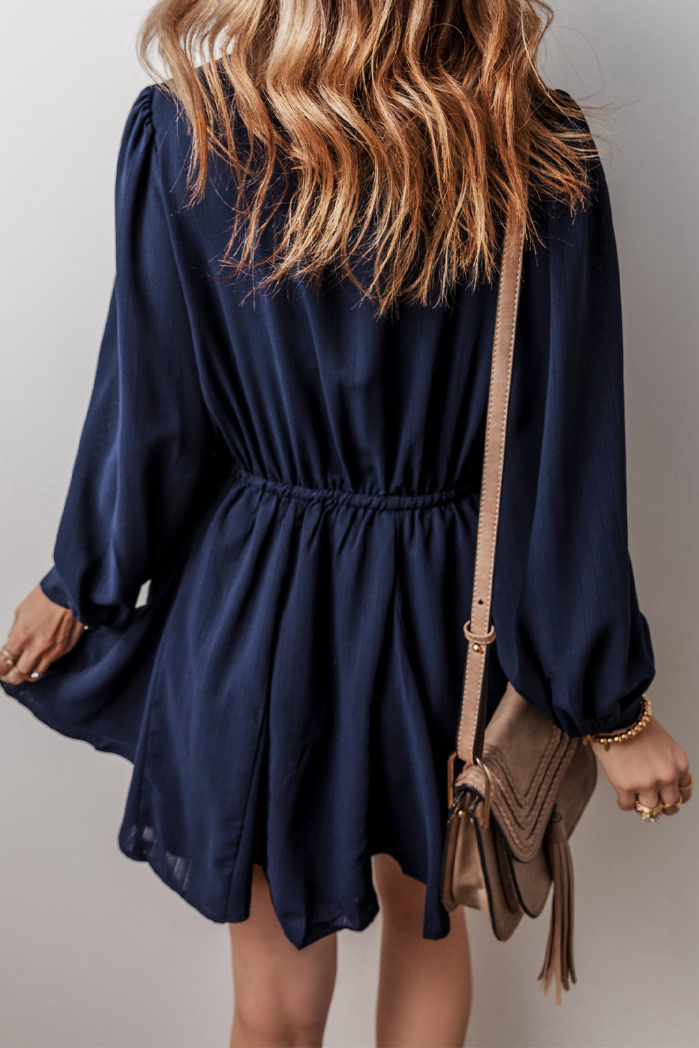 Solid Chest Pocket Mini Dress