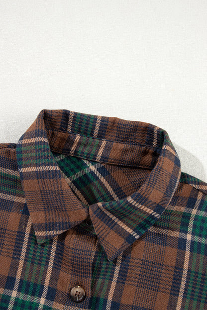 Plaid Button-Up Chest Pocket Shacket