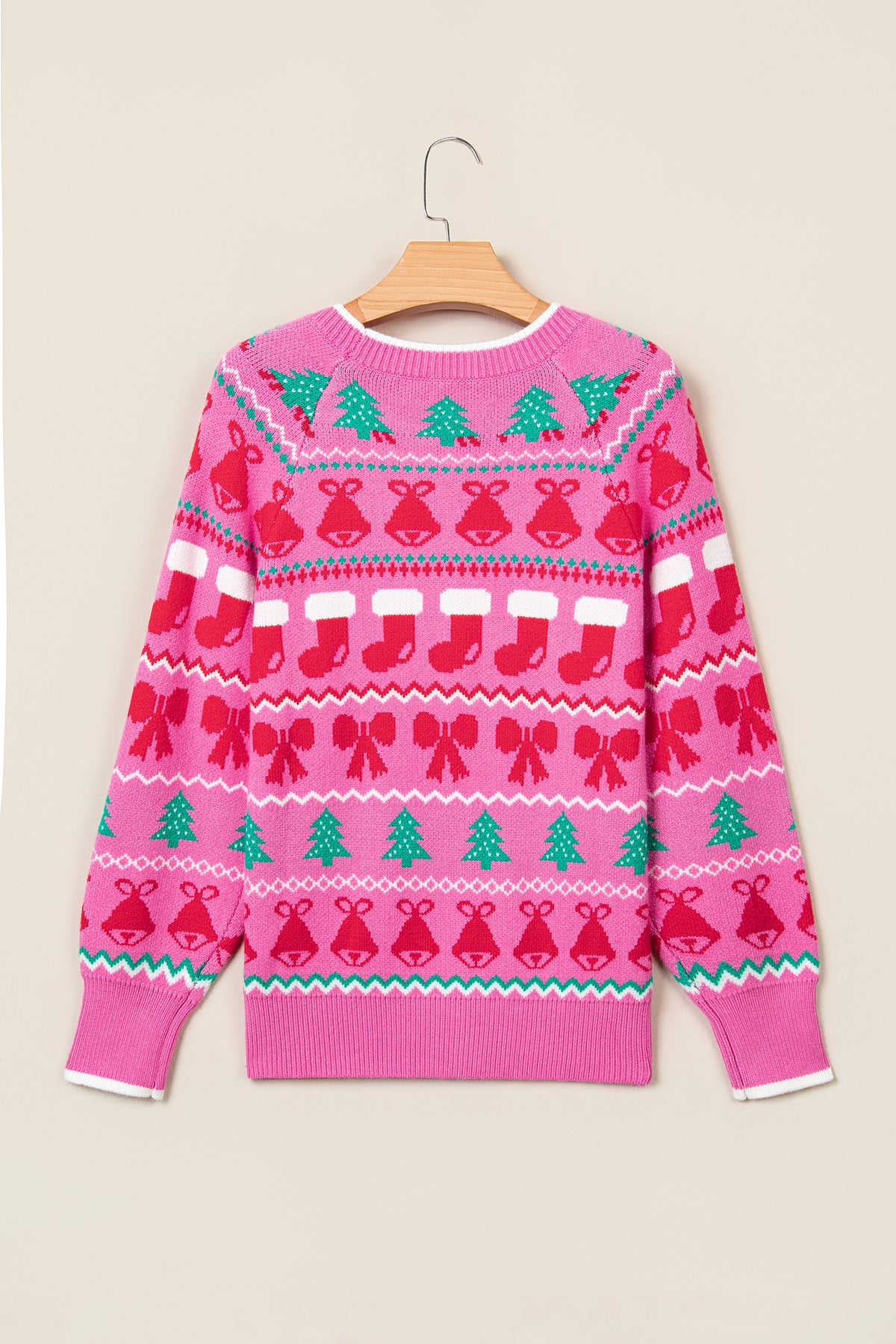 Christmas Graphic Print Round Neck Sweater