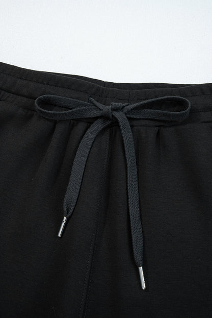 Solid Quarter-Zip Top and Drawstring Pants Set