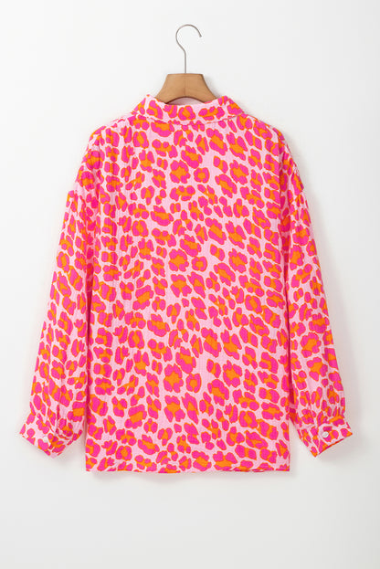 Leopard Button-Up Collared Shirt