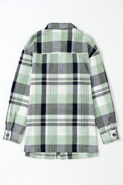 Plaid Patch Pocket Buttoned Shirt