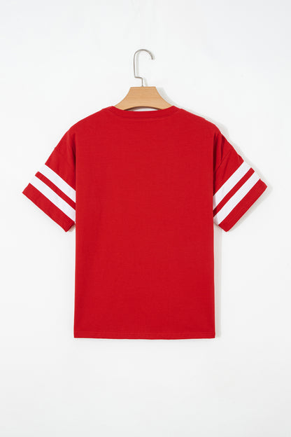 Varsity Stripe Crew Neck Short Sleeve T-Shirt