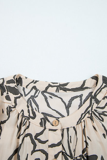 Floral Batwing Sleeve Button-Up Shirt