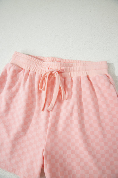 Checker Long Sleeve Pullover and Shorts Set